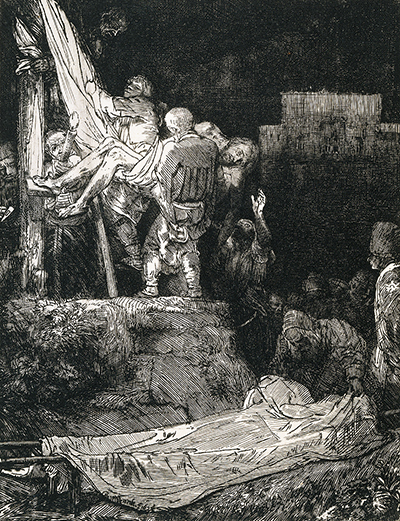 Die Kreuzabnahme bei Fackelschein Rembrandt